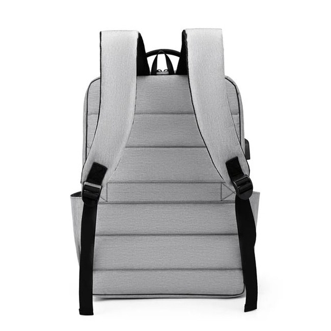 Ghiozdan Multifunctional pentru Laptop, Port incarcare USB, Compatibila 15", Textil, Gri
