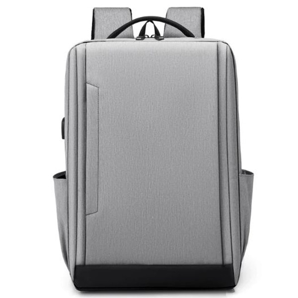 Ghiozdan Multifunctional pentru Laptop, Port incarcare USB, Compatibila 15", Textil, Gri