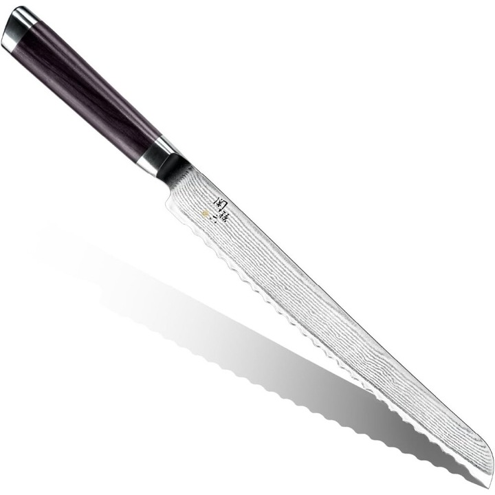 Magoroku, Damascus, Японски нож за хляб, 24 см