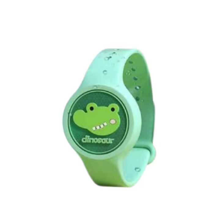 Baratara Impotriva Tantarilor si Insectelor, pentru Copii, cu luminare LED, pe Baza de Ulei Esential Natural, Model Crocodil Verde, ORIGINAL DEALS