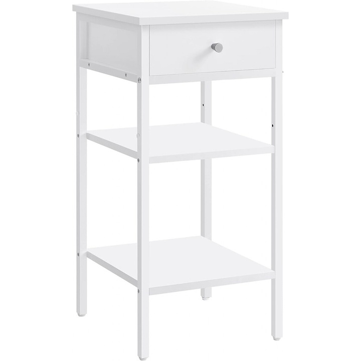 Noptiera Model Cline, Alb, 35x35x70cm