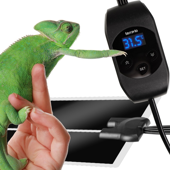 Нагревателна постелка Terrario, LCD термостат, 45w, черна