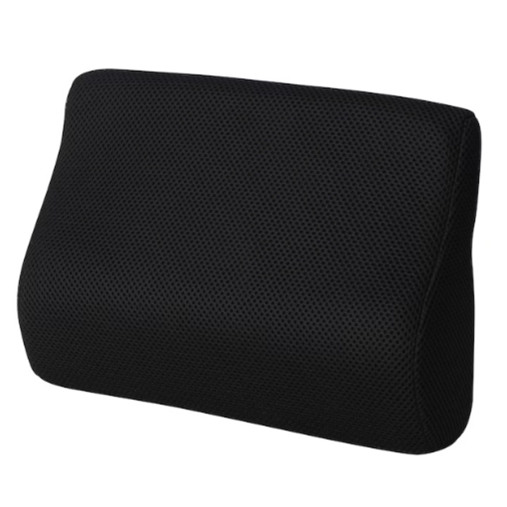 HYVESTO derékpárna, memóriahab, irodai székhez vagy autóhoz, fekete, 31x23 cm