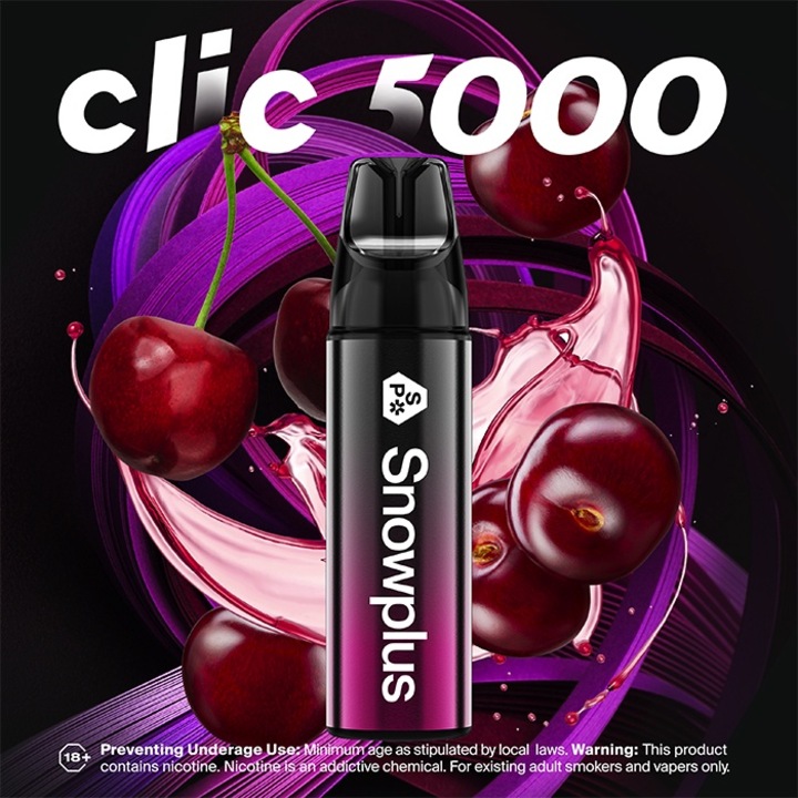 Kit Tigara Electronica Snowplus Click 5000 pufuri Fizzy Cherry 2% nicotina 