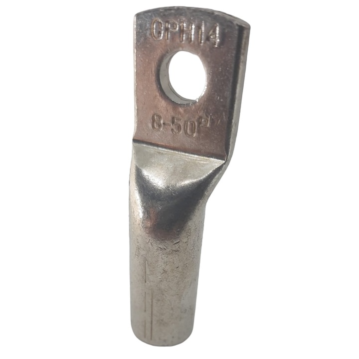 Papuc cupru recopt 50mm² cu gaura de 8mm lungime 62mm cupru pur 99, 9%