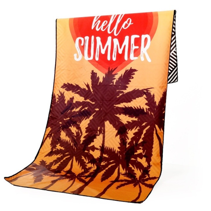 Плажна кърпа, MENZ®, Hello Summer, 175 х 75 см, многоцветна