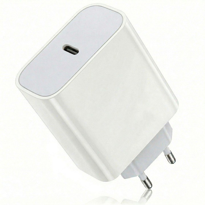 Incarcator FastCharge USB-C, 20W, AHA PRINT®, compatibil cu iPhone 11, 12, 13, 14, 15, 16, 17 Pro, ProMax si iPad & iPad Pro