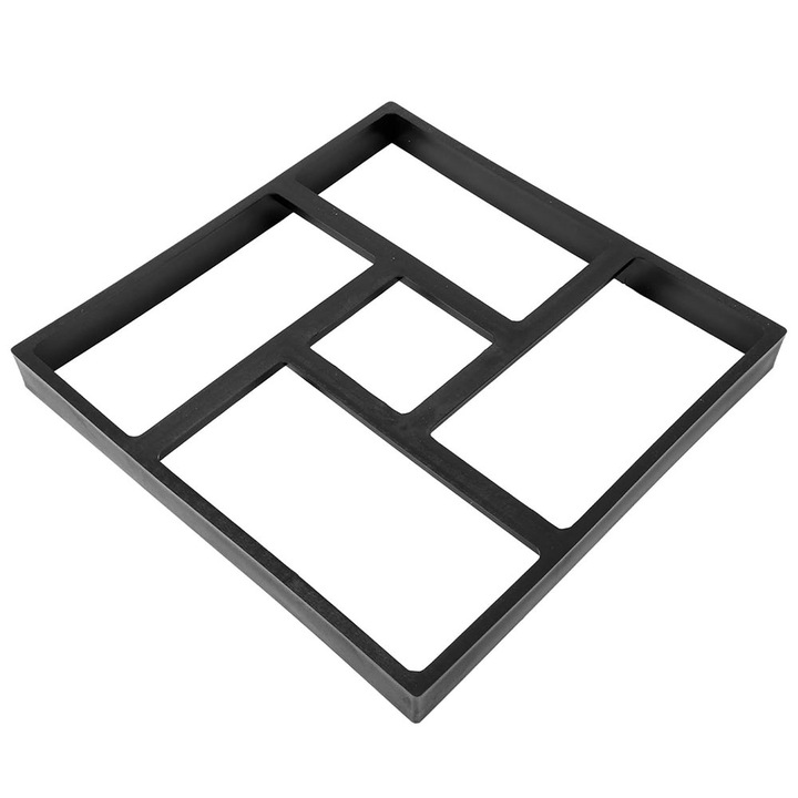 Контурна форма SIKS за изливане на щампован бетон или настилка от декоративен камък, шаблон с естествена имитация на форма, щампа модел 4, пластмаса, размери 39,5 x 4 x 39,5 cm