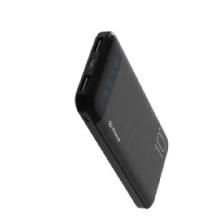 Külső akkumulátor, iTrend PB303, Ultra vékony, 2 USB port, 10000 mAh kapacitás, fekete