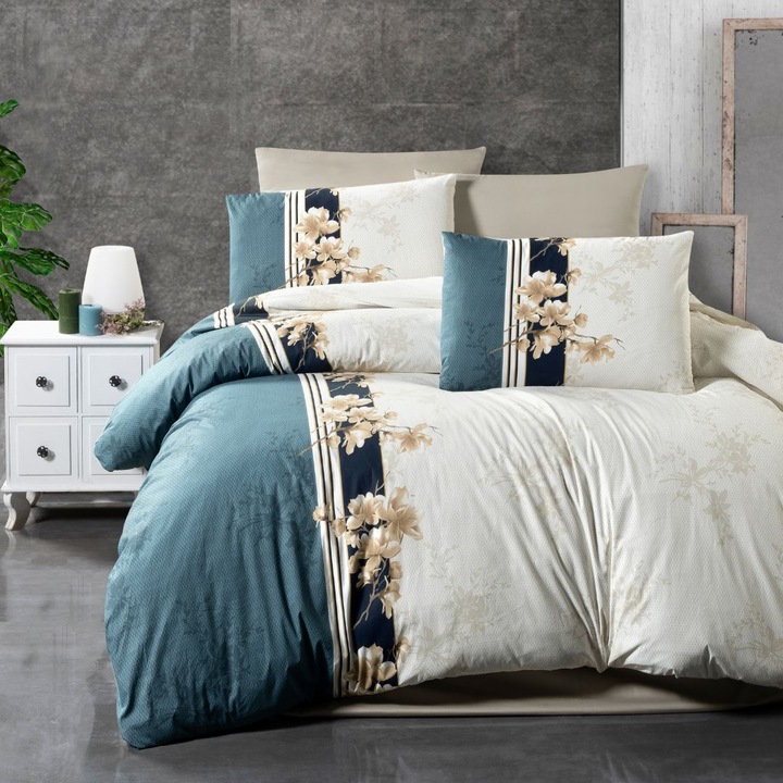 Dupla ágynemű, 100% ranforce pamut, 240x260 cm, 6 db, First Choice, Manolya