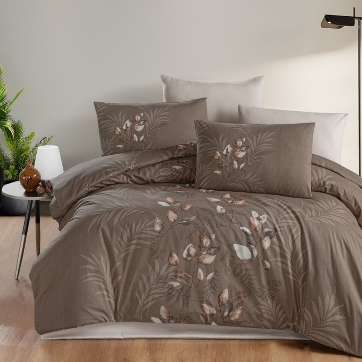 Dupla ágynemű, 100% ranforce pamut, 240x260 cm, 6 db, First Choice, Hardy Brown