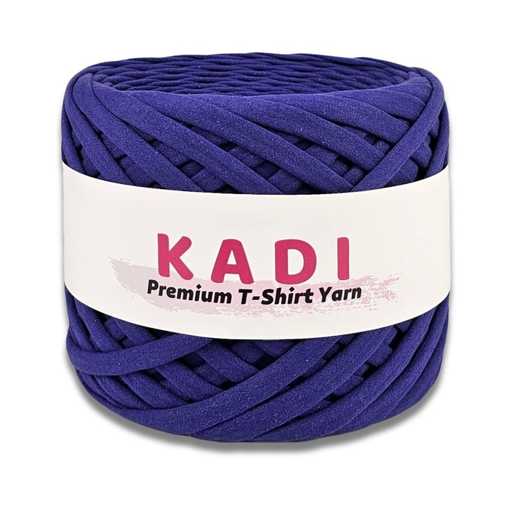 Szalagszál kötött horgoláshoz és makraméhoz, KaDi Large, 9-11 mm, 110 m, 100% pamut, szilva szín