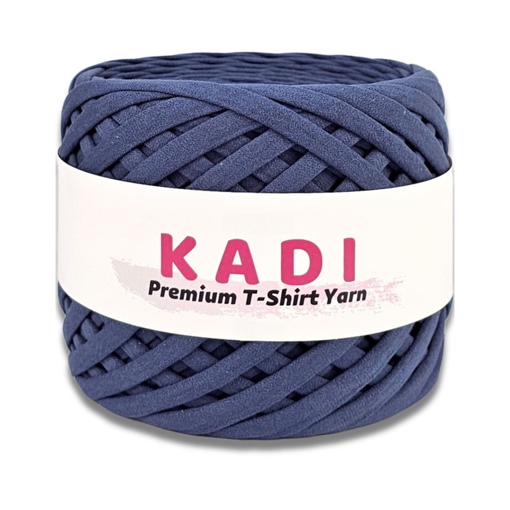 Szalagszál kötött horgoláshoz és makraméhoz, KaDi Large, 9-11 mm, 110 m, 100% pamut, farmer színű