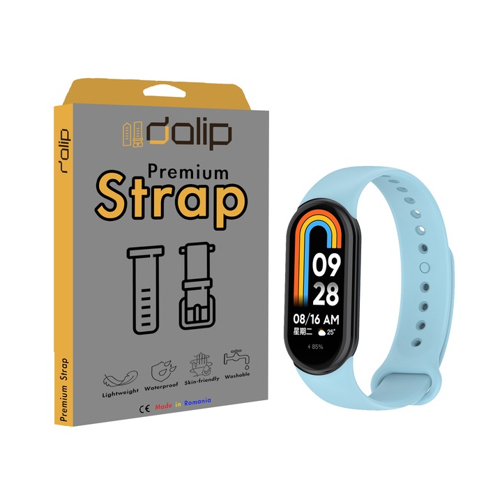 Szíj, Xiaomi Mi Band 8 és Mi Band 8 NFC-hez, Dalip FlexiBelt, szilikon, kék