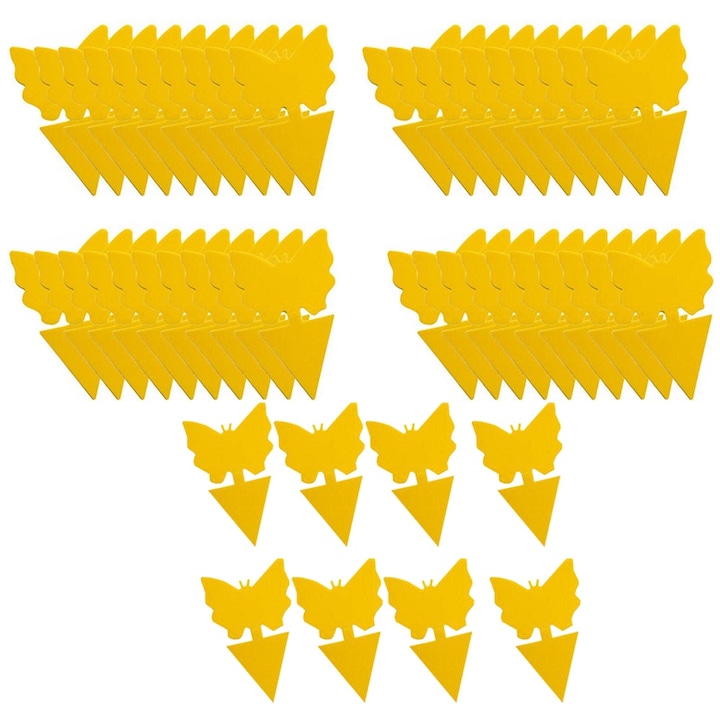 Set 48 Capcane Cu Lipici Anti-Insecte Butterfly, Impotriva mustelor albe, musculite flori