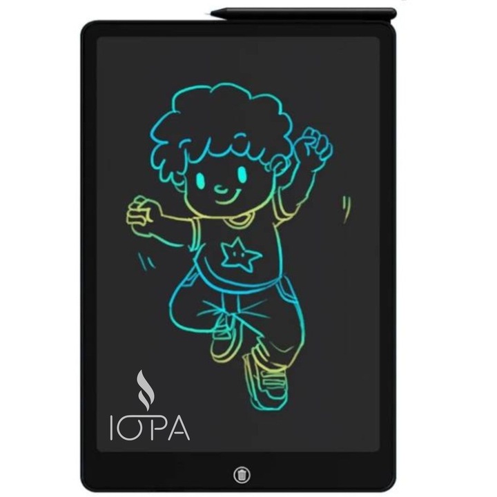 Tableta de Scris si Desenat IOPA™️, 16 inch, pentru Copii si Adulti, Device Color 2 in 1 cu Ecran LCD, Stilou inclus