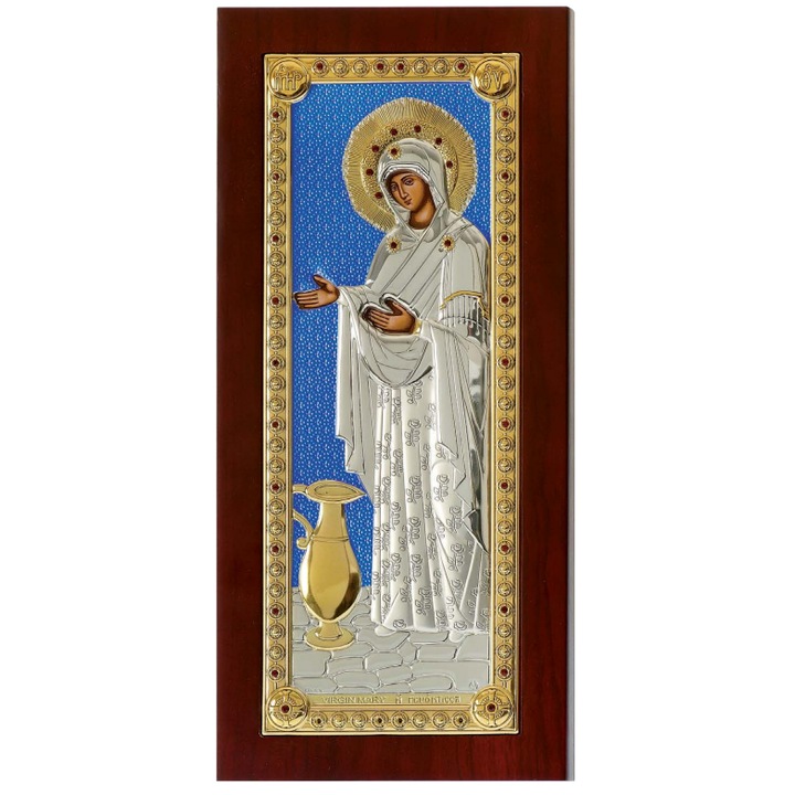 Icoana Argintata Maica Domnului Gerontissa 48/23cm