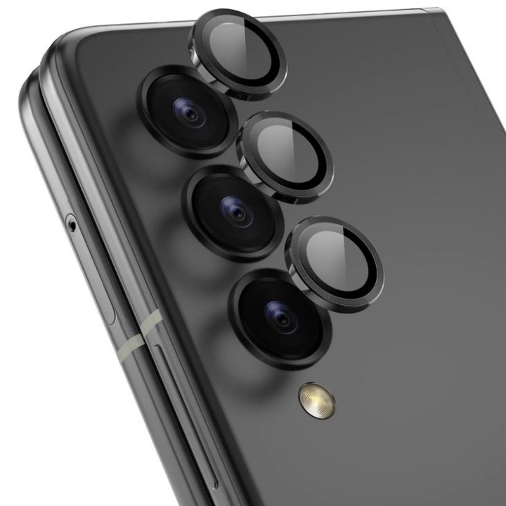 Folie camera, Individuala pentru Samsung Galaxy Z Fold 4, Sticla securizata, Negru