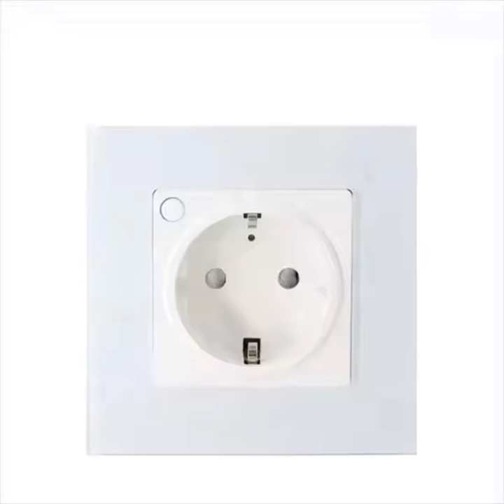 Интелигентен стенен контакт, 16A, Wi-Fi, App Tuya/Smart Life, Съвместим с Alexa/Google Assistant, Бял