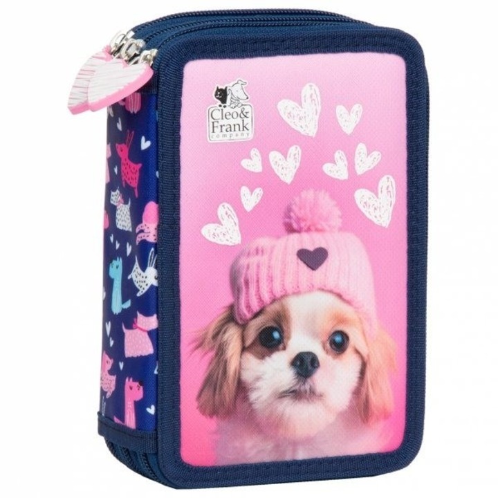 Penar cu 3 compartimente, Derform, colectia Cleo si Frank, complet echipat, 20x13x7cm