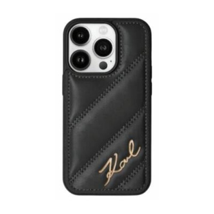 Калъф Karl Lagerfeld за Iphone 14 Pro Max, естествена кожа, черен