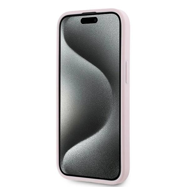 Husa telefon Karl Lagerfeld Diagonal Quilted, piele naturala, roz, pentru iPhone 15 / 14 / 13 6.1