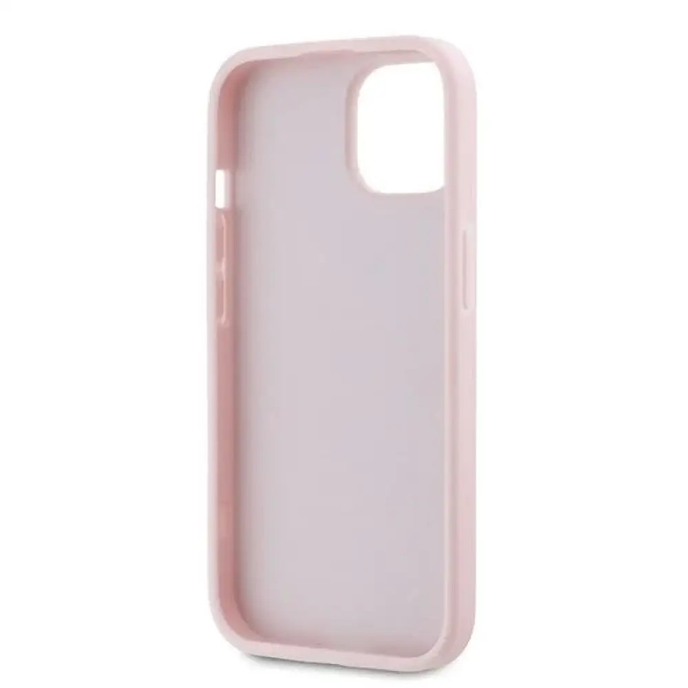 Husa telefon Karl Lagerfeld Diagonal Quilted, piele naturala, roz, pentru iPhone 15 / 14 / 13 6.1