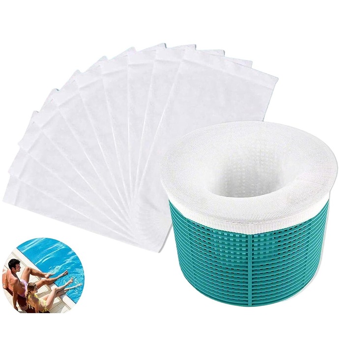 Филтърни чорапи за скимер за басейн, комплект от 10 части, найлонов материал, добра еластичност, съвместими с повечето филтри за басейни