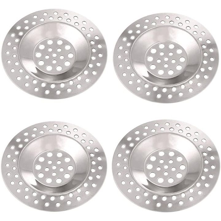 Филтър за отцеждане на мивка, неръждаема стомана, Enforose, комплект от 4, устойчив на ръжда, лесен за почистване, универсален размер