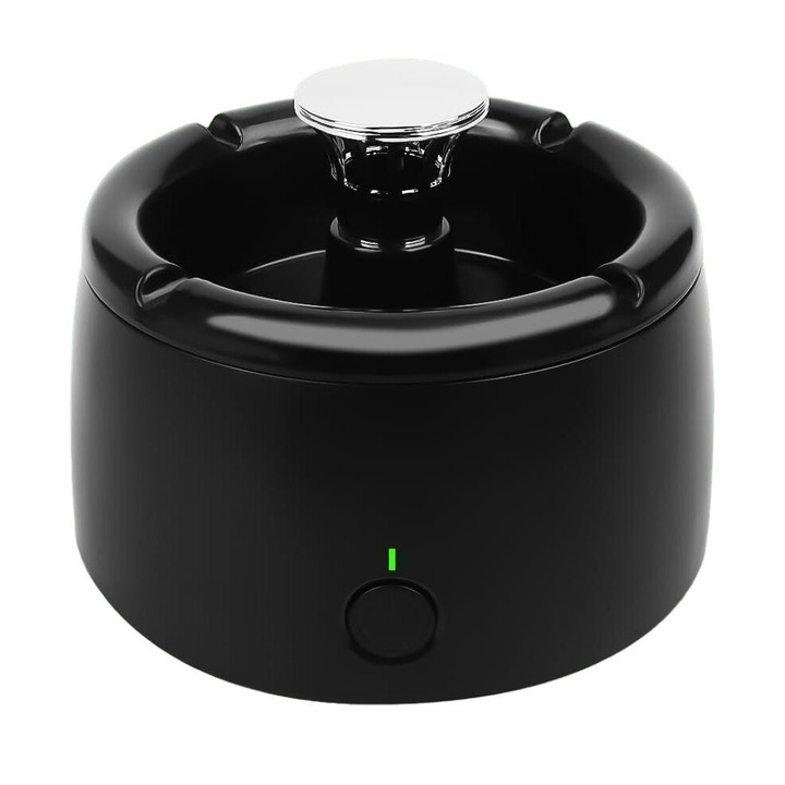 Scrumiera fara fum, negru, 2 filtre, 4 suporturi tigari