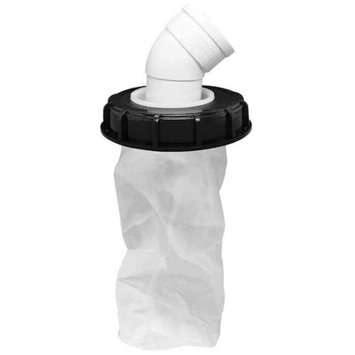 IBC tartályfedél, nylon, 45°, 165 mm, fehér/fekete