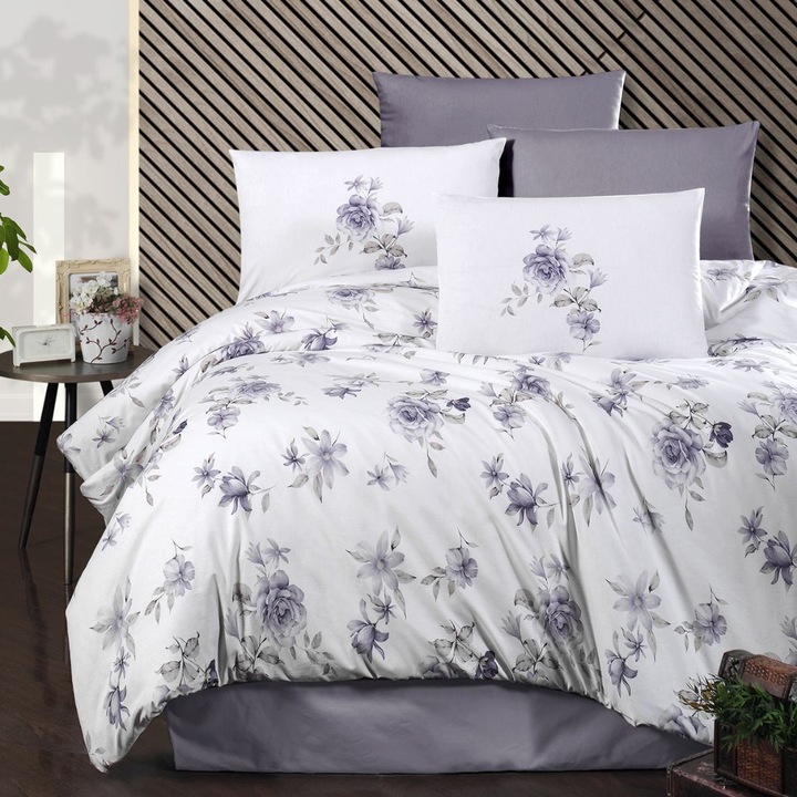 Dupla ágynemű, 100% ranforce pamut, 240x260 cm, 6 db, First Choice, Rosemary Purple