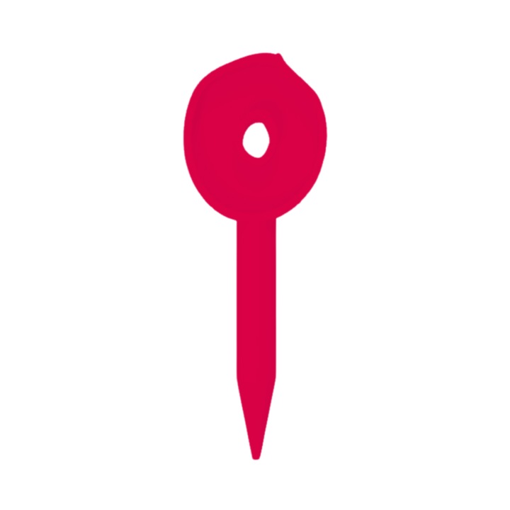 Топер за торта, "0", Рожден ден, Годишнина, 150 X 53 mm малиново розово