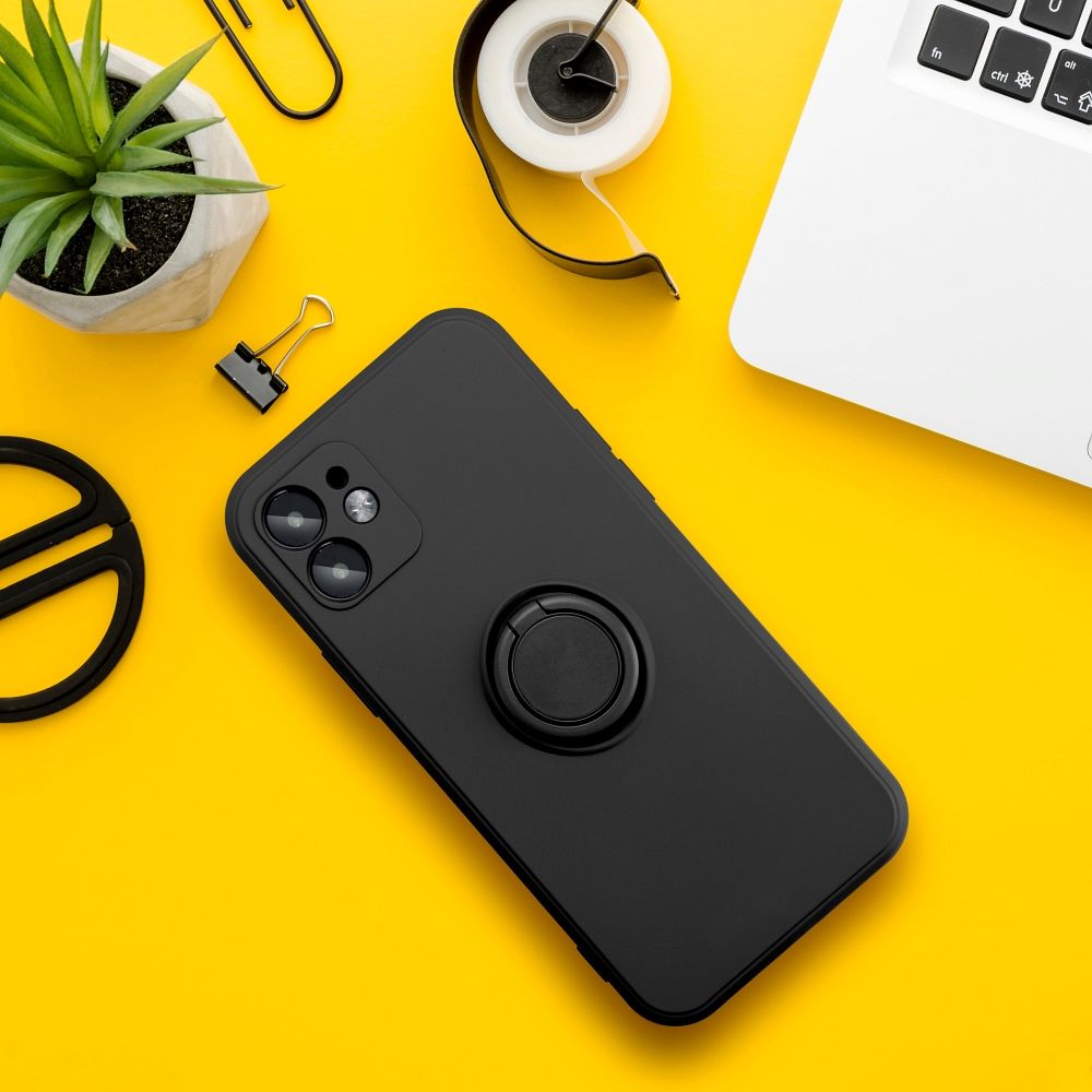 Husa pentru Xiaomi Note 13 Pro 5G DaDen cu inel rotativ 360, Silicon Premium, Camera Protection, Antisoc, Negru