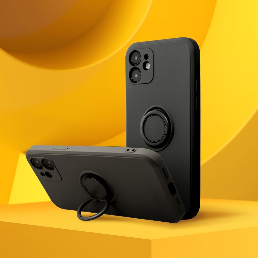 Husa pentru Xiaomi Note 13 Pro 5G DaDen cu inel rotativ 360, Silicon Premium, Camera Protection, Antisoc, Negru