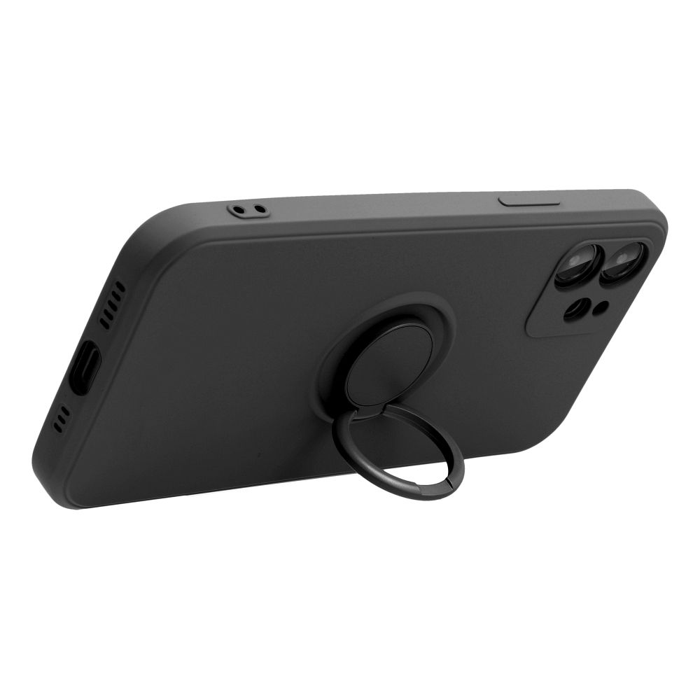 Husa pentru Xiaomi Note 13 Pro 5G DaDen cu inel rotativ 360, Silicon Premium, Camera Protection, Antisoc, Negru
