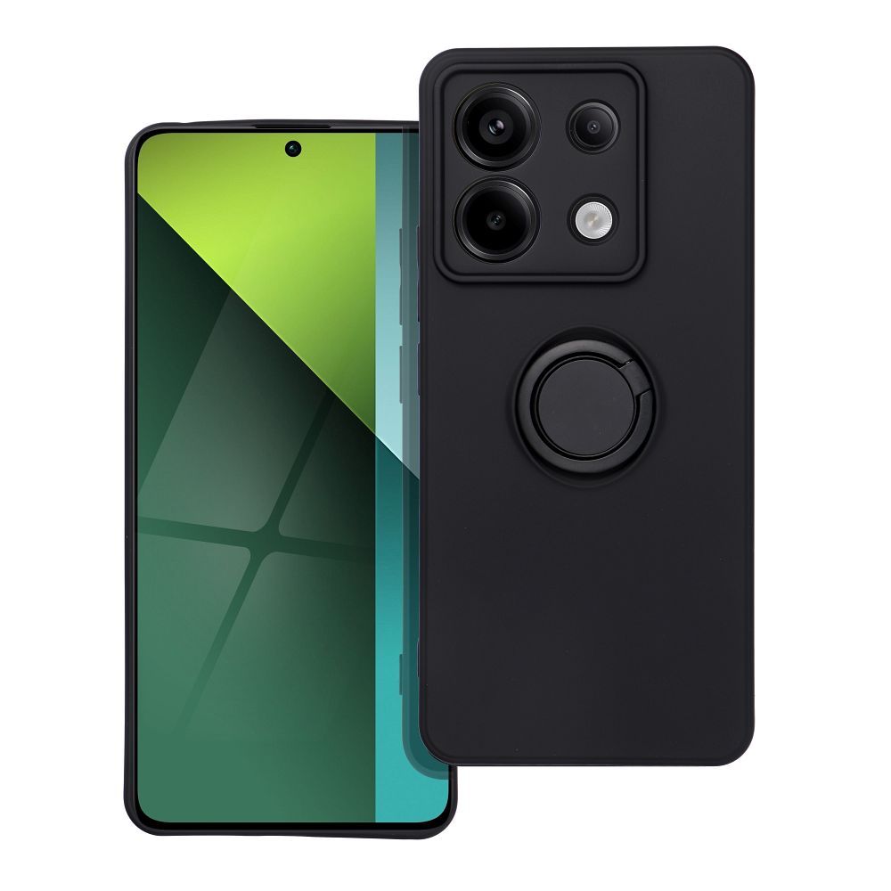 Husa pentru Xiaomi Note 13 Pro 5G DaDen cu inel rotativ 360, Silicon Premium, Camera Protection, Antisoc, Negru