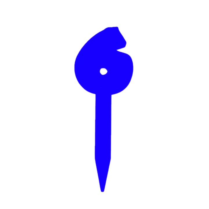 Topper tort, "6", zi de nastere, aniversare,150 X 54 mm albastru