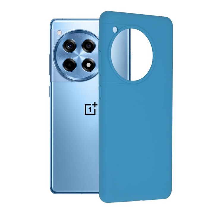 Защитен капак Dali, съвместим с OnePlus 12R, Soft Edge, силикон, Denim Blue, Blue