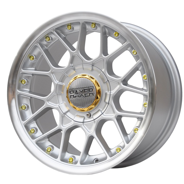 Set 4 jante aliaj Haxer, HX025, 17x8 inch, 5x112, ET30, MS - lustruit + argintiu