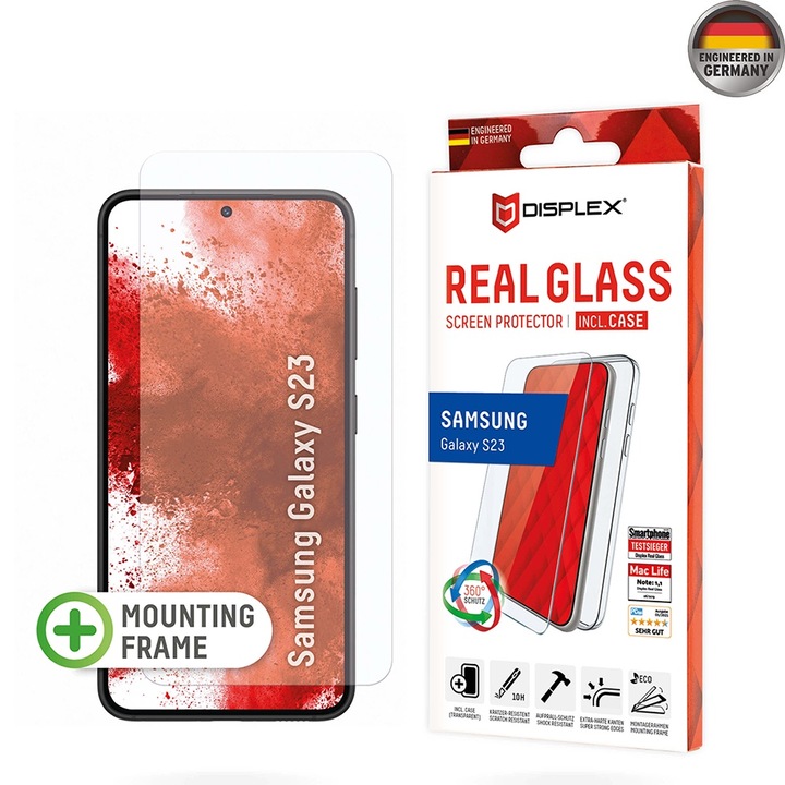 Szett Üvegvédő + tok Samsung Galaxy S23-hoz - Displex Premium Pack - Átlátszó