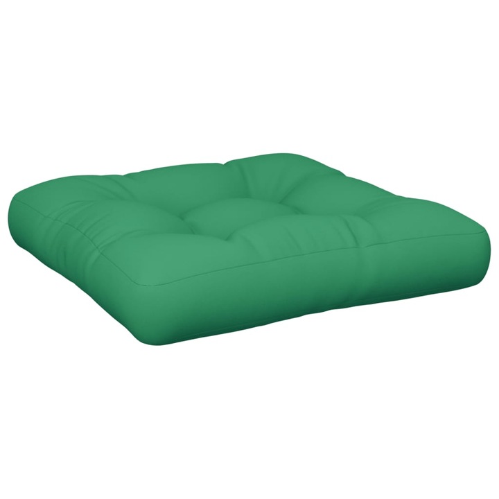 Perna de paleti vidaXL, verde, 60x60x12 cm, material textil, 1.25 Kg