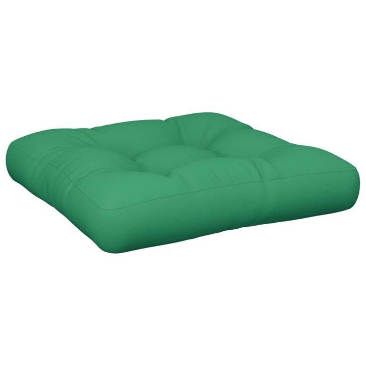 Perna de paleti vidaXL, verde, 50x50x12 cm, material textil, 0.7 Kg