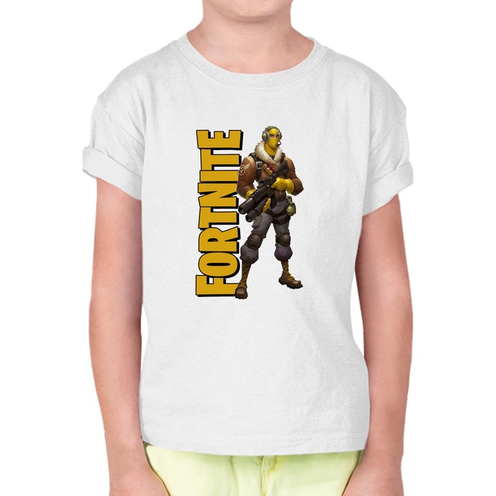 Tricou copii Fortnite Battle Royal OPT Fortnite Soldier, Alb