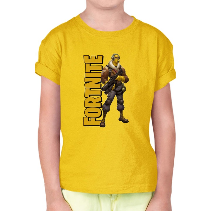 Tricou copii Fortnite Battle Royal OPT Fortnite Soldier, Galben