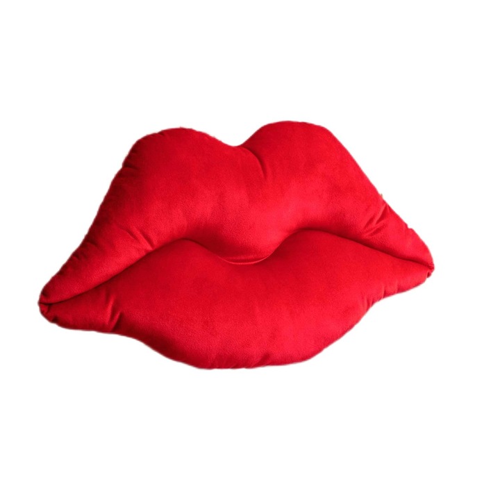 Ashler 3D Lips díszpárnák, puha bársony betéttel, kanapépárna mellékelve, nappali, új piros, 20 x 11 hüvelyk