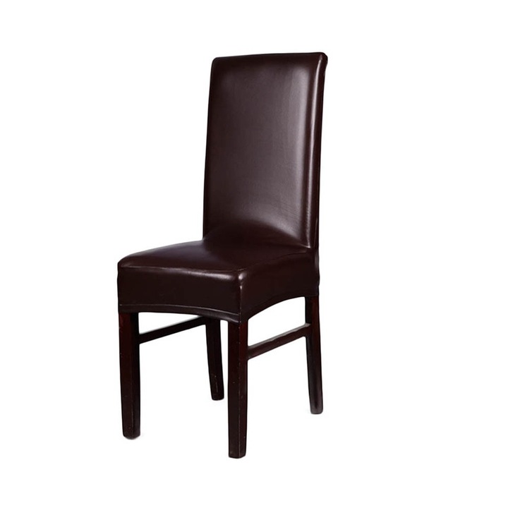 Калъф за седалка, Cozevdnt, екологична кожа, ластик, водоустойчив, кафе