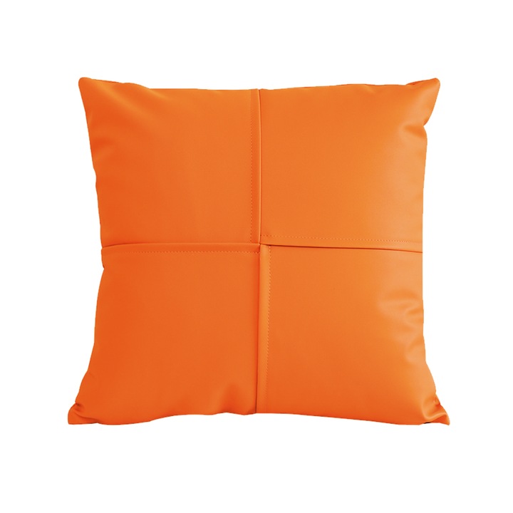 Díszpárnahuzat, Jormftte, 2 darabos készlet, műbőr, narancssárga, 45x45cm