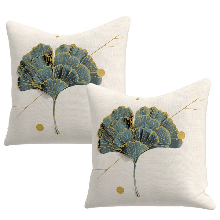 Jormftte 2 díszpárnahuzat szett, egyedi design, bársony, 45x45cm, többszínű