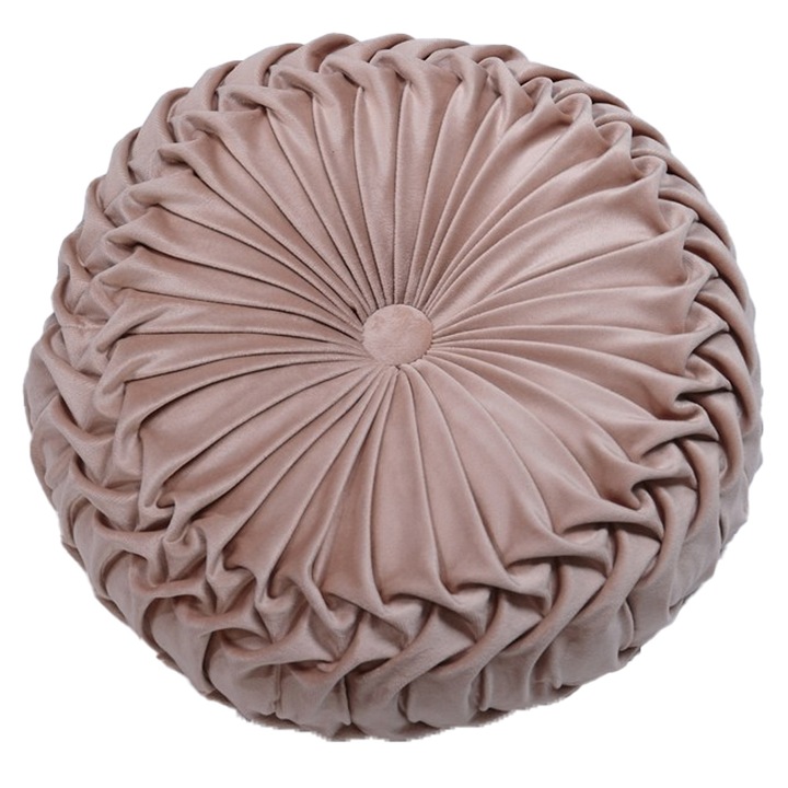 Kerek díszpárna plüssből, tök mintával, 40x40cm, többszínű, szett